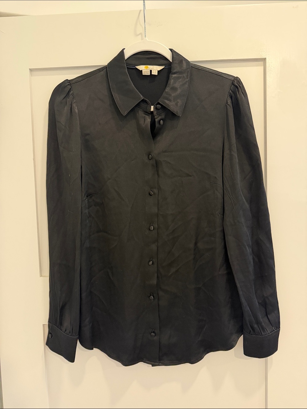 Boden Women’s US 4 Black 100% Viscose Button-Front Blouse